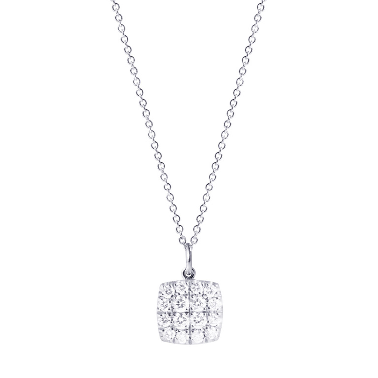 Necklace with Pendant white gold 750 diamonds 0,32 ct G SI