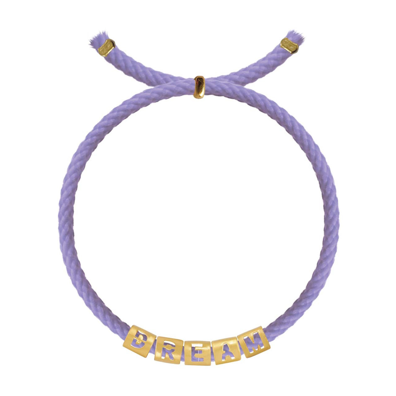 Letter bracelet DREAM gold plated purple