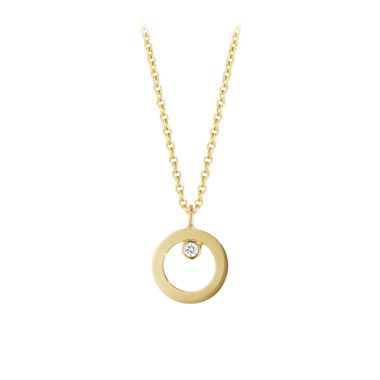 Necklace brilliant cut diamonds 0.01 ct. yellow gold 750