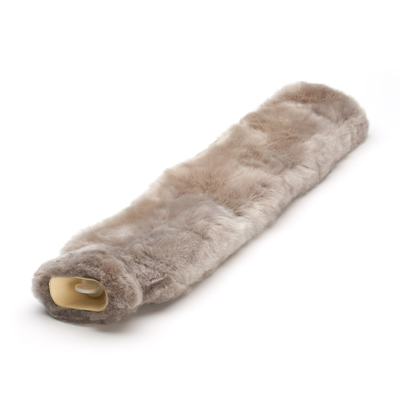 Tubular hot water bottle alpaca fur silver gray