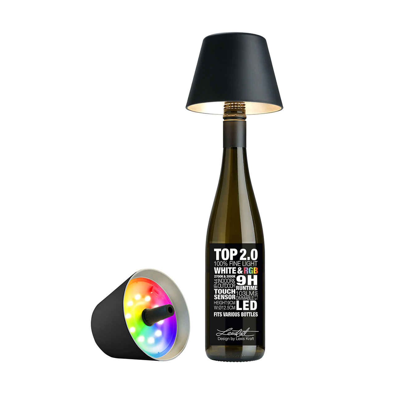 Bottle Light LED dimmable black