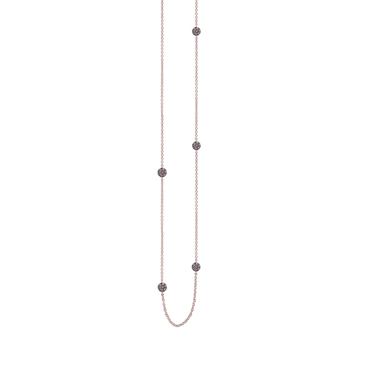 Necklace rose gold 750 brown diamonds 0,39 ct