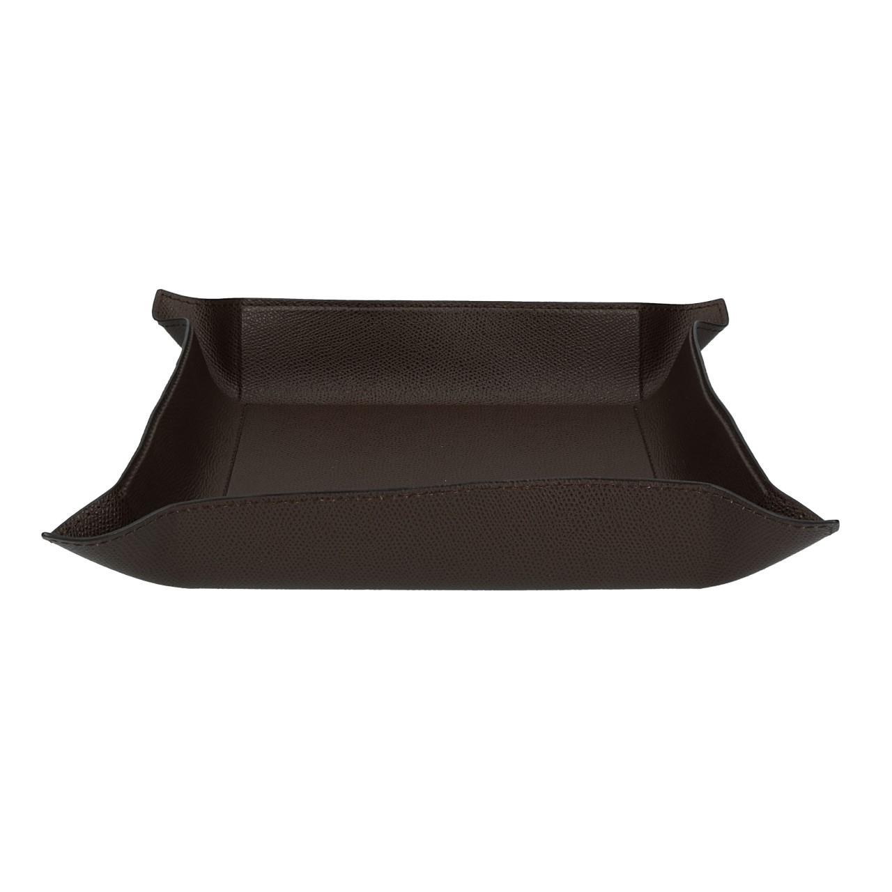 Square Valet Tray large, Golf moka, Stitching moka