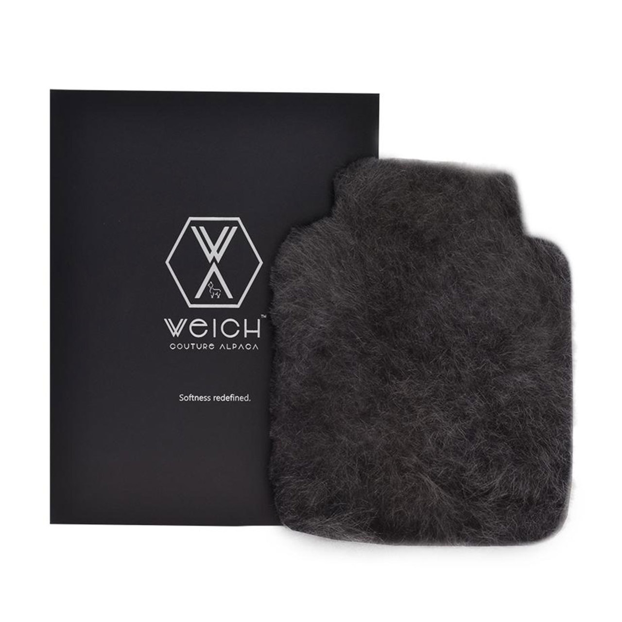 Hot Water Bottle Alpaca-Fur 1.8 l graphite gray