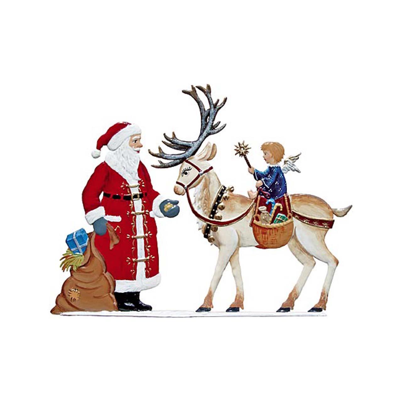 Santa with Deer 12x12.5 cm