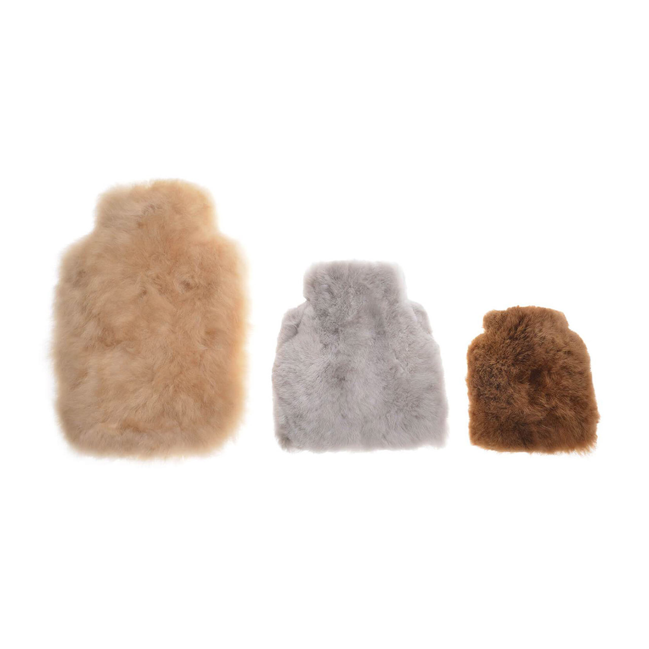 Hot Water Bottle Alpaca-Fur 0.6 l champagne