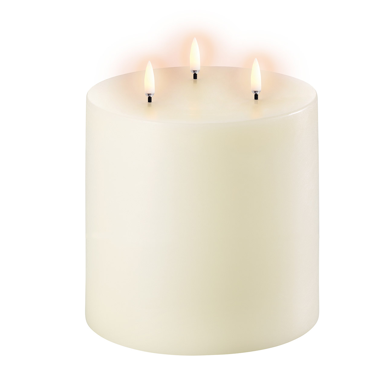 Candel LED 3 flame 15x15 cm ivory