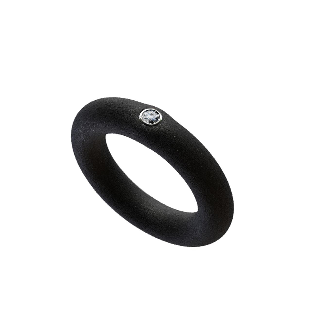 Ring rubber 1 diamond 0,06 ct W si white gold 750/-