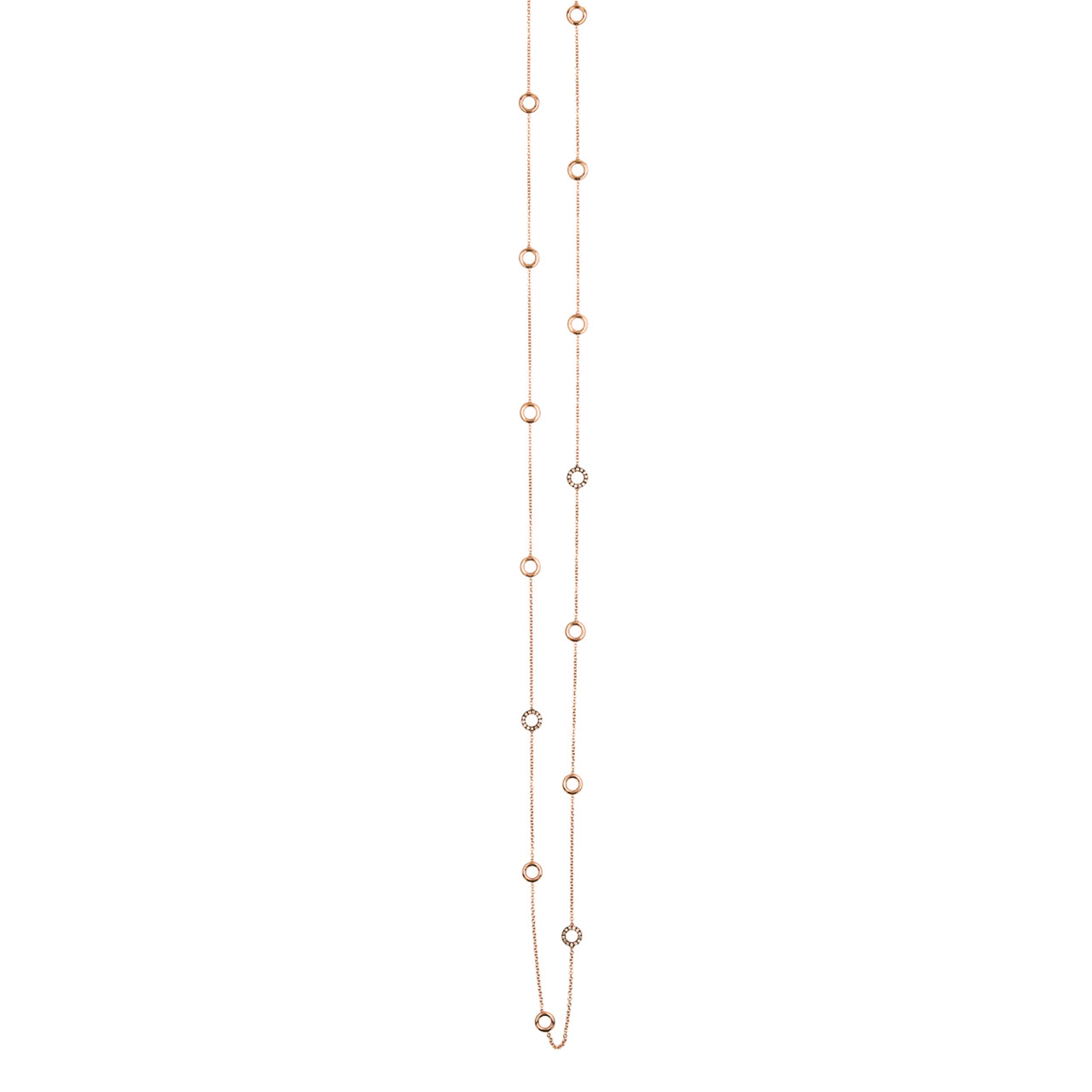 Kette Roségold 750/- weiße und braune Diamanten 0,51 ct