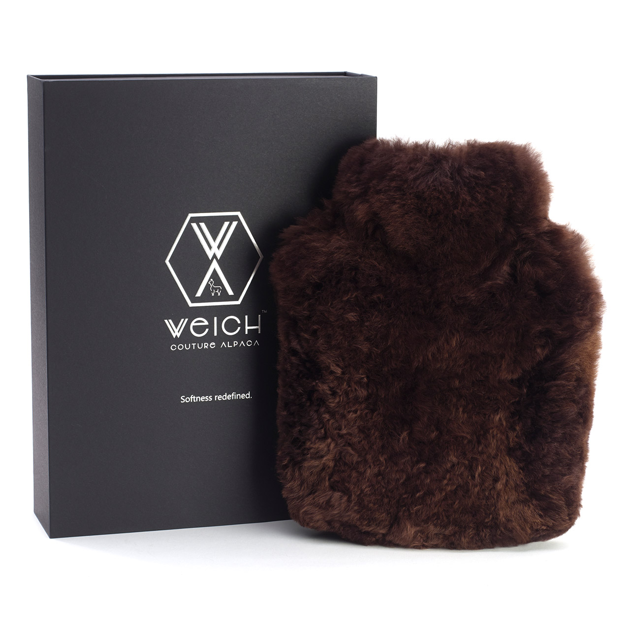 Hot Water Bottle Alpaca-Fur 1.8 l brown