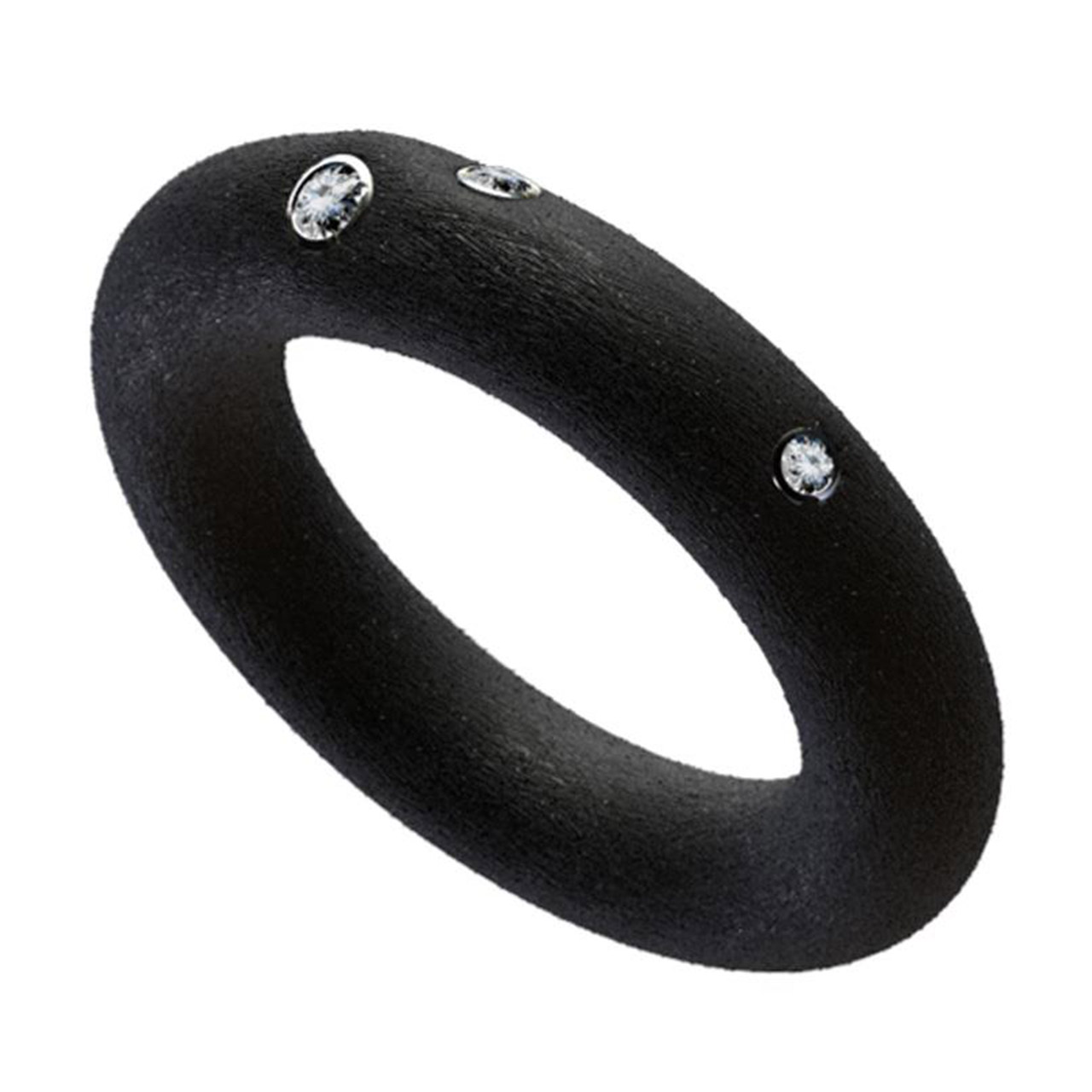 Ring rubber 3 diamonds 0,06 ct W si white gold 750/-