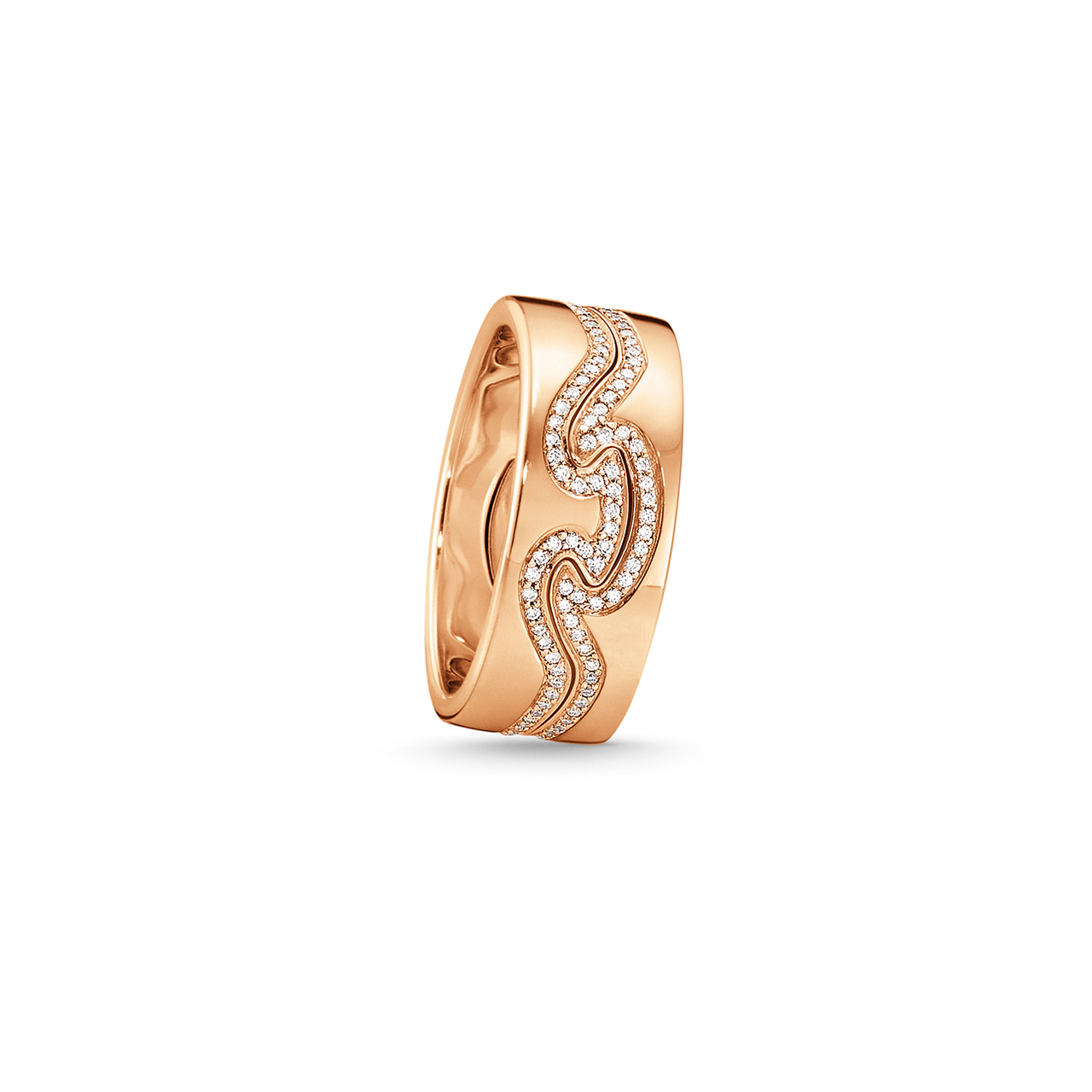 Ring  W56 End diamonds 0.19 ct rose gold 750