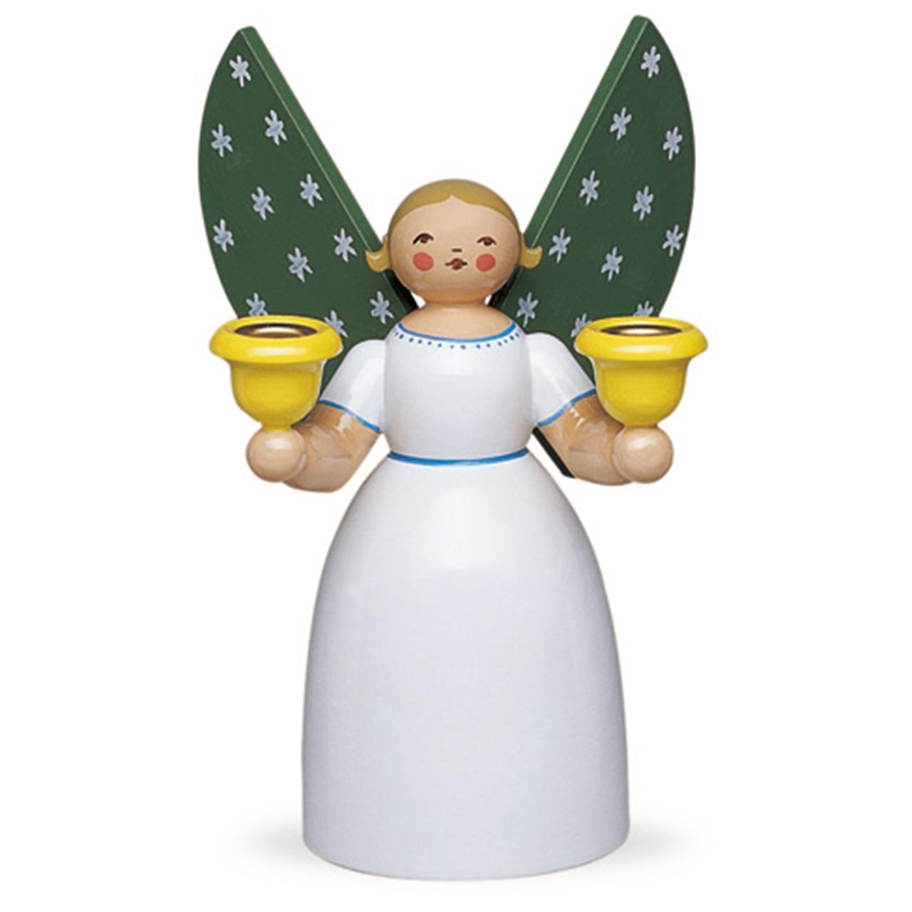 Angel Holding Candles, White, Size 5