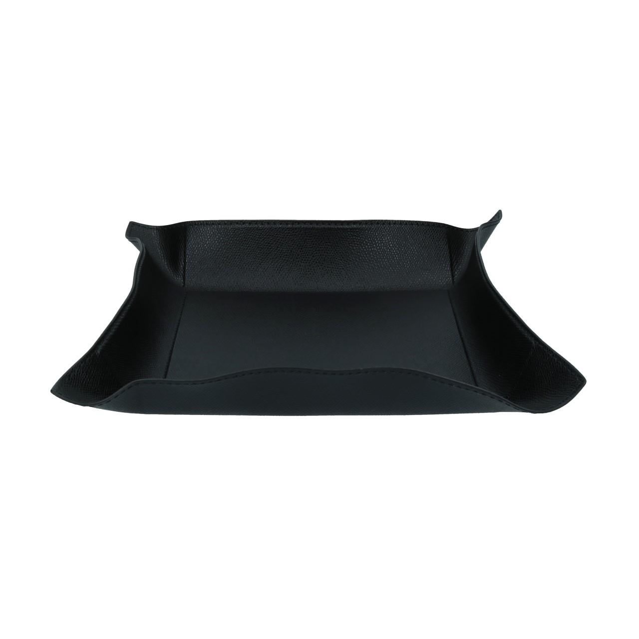 Square Valet Tray large, Golf black, Stitching black