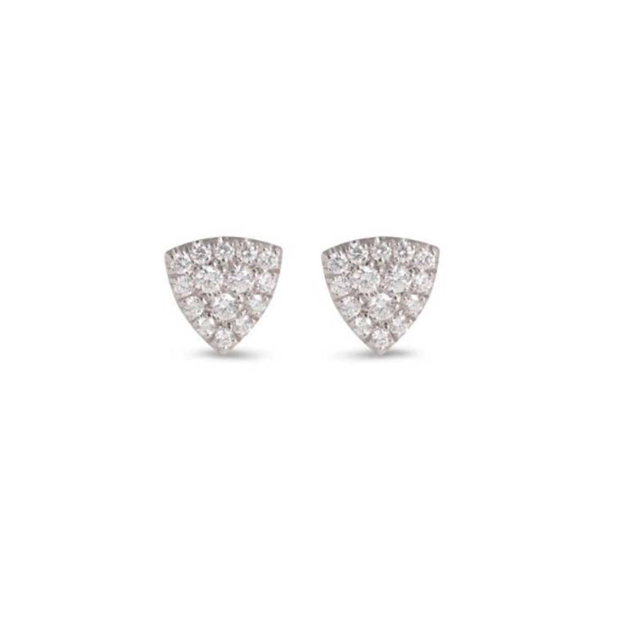 Stud earrings triangle white gold 750 diamonds 0,14 ct G SI