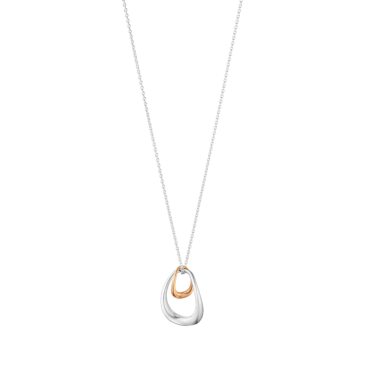 Necklace with pendant 45 cm sterling silver 925 rose gold 750