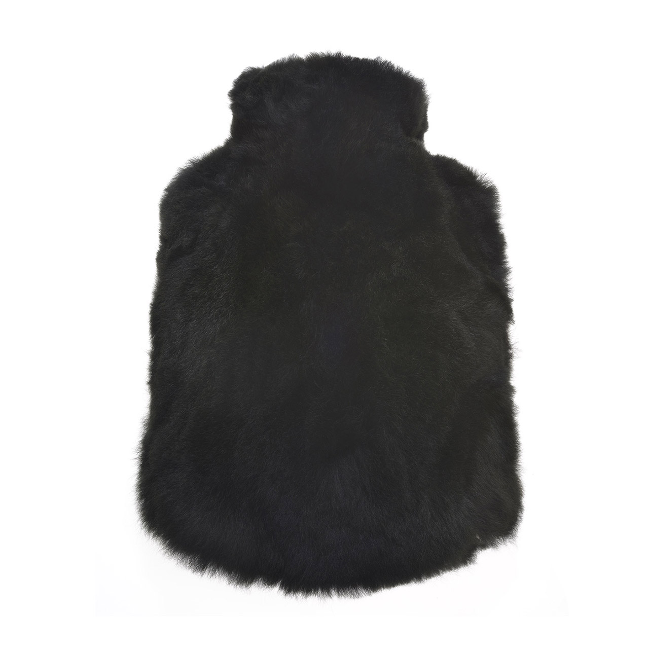 Hot Water Bottle Alpaca-Fur 1.8 l black