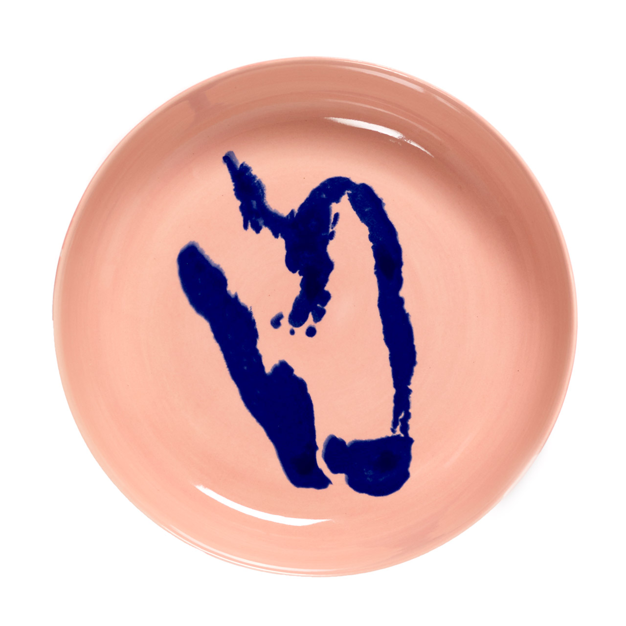 Plate high 22 cm pink Pepper blue