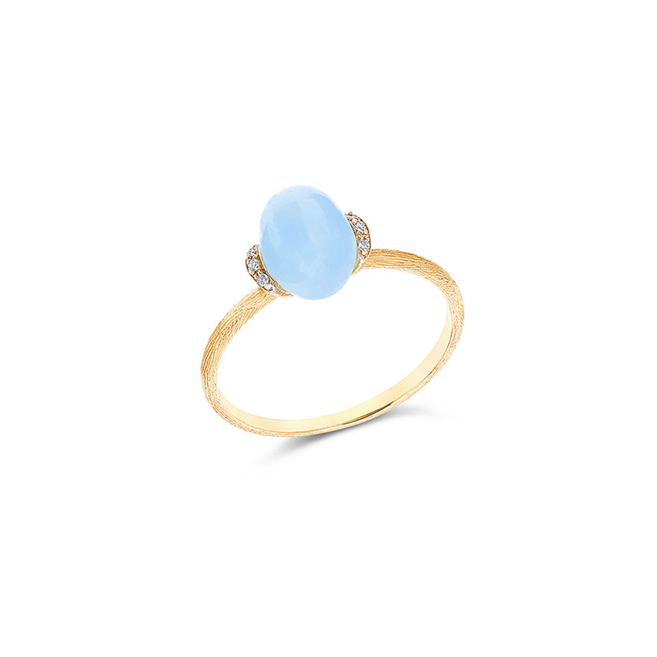 Ring 750 yellow gold diamonds 0.021 ct  aquamarine 2.75 ct rs