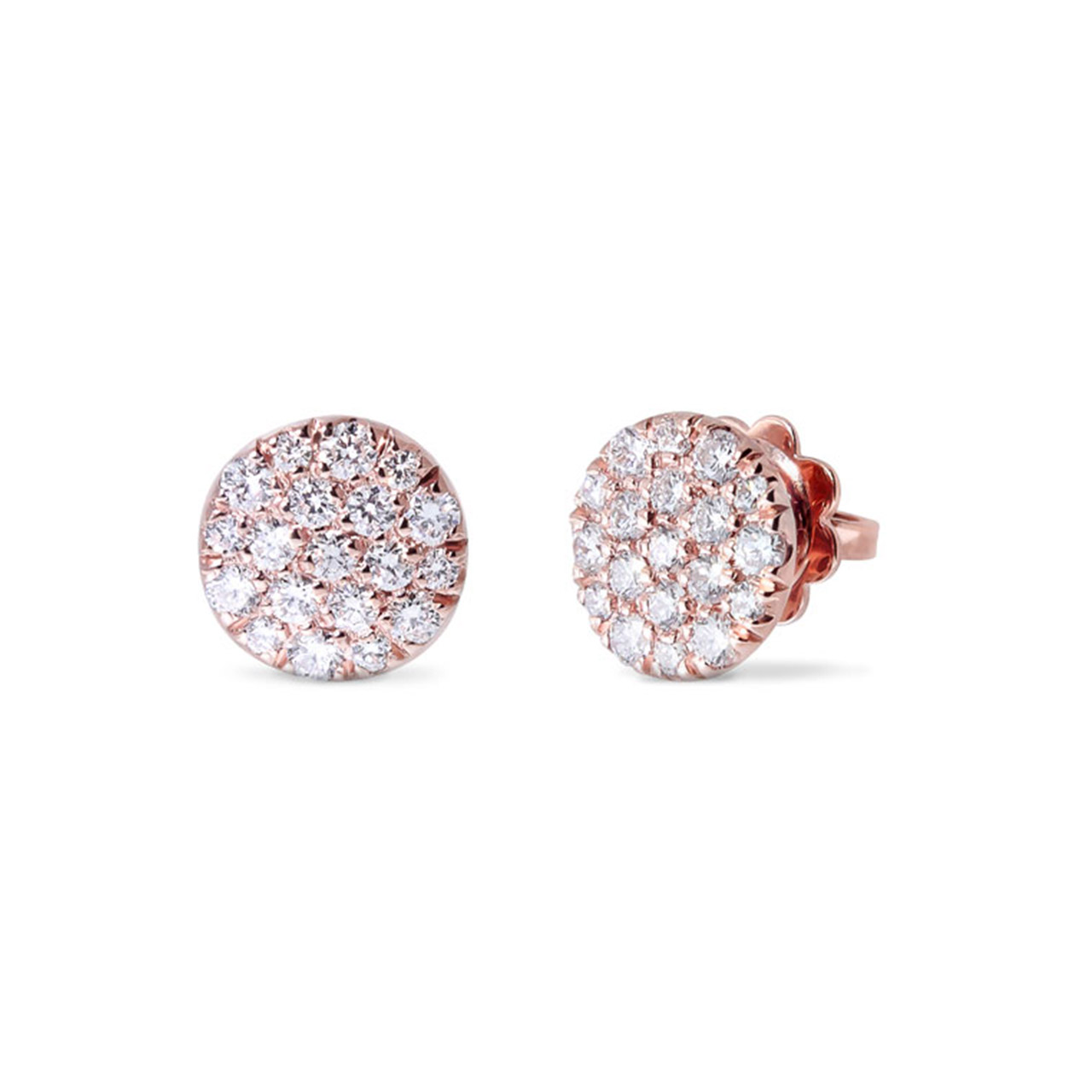 Ohrstecker rund gross Roségold 750/- Diamanten 0,62 ct G VS