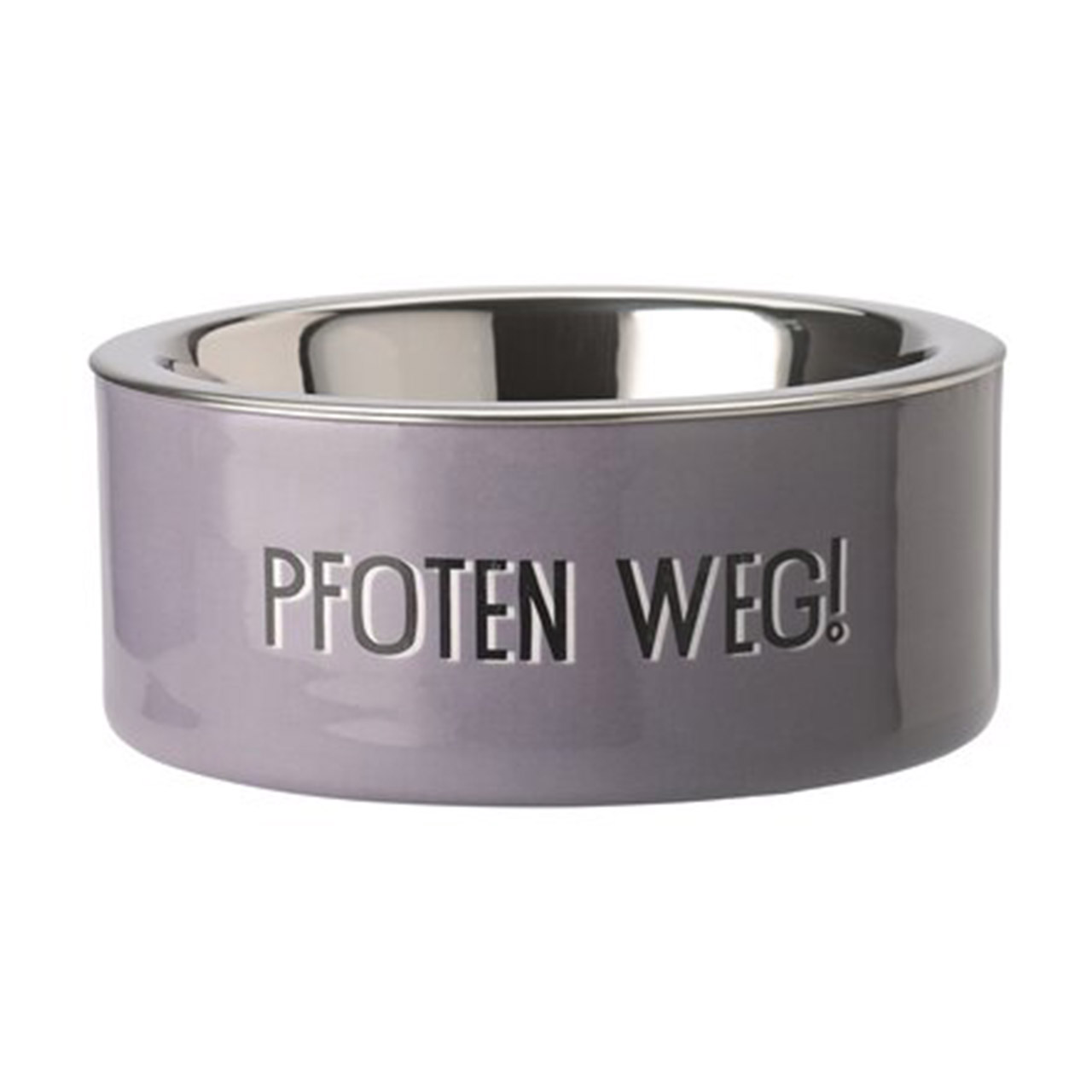 Food bowl S motif: Pfoten weg, anthracite