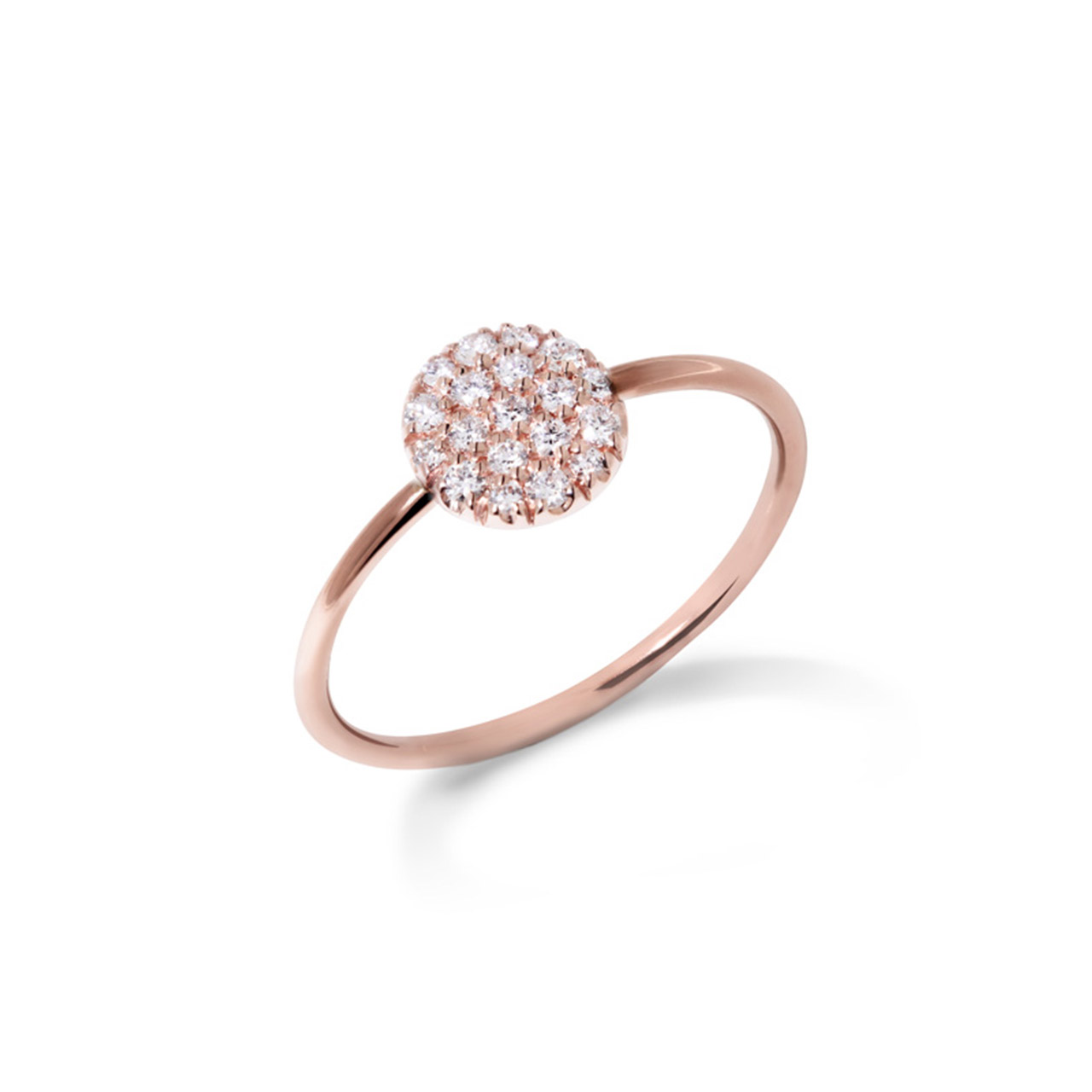 Ring rund Roségold 750/- Diamanten 0,13 ct G VS W55