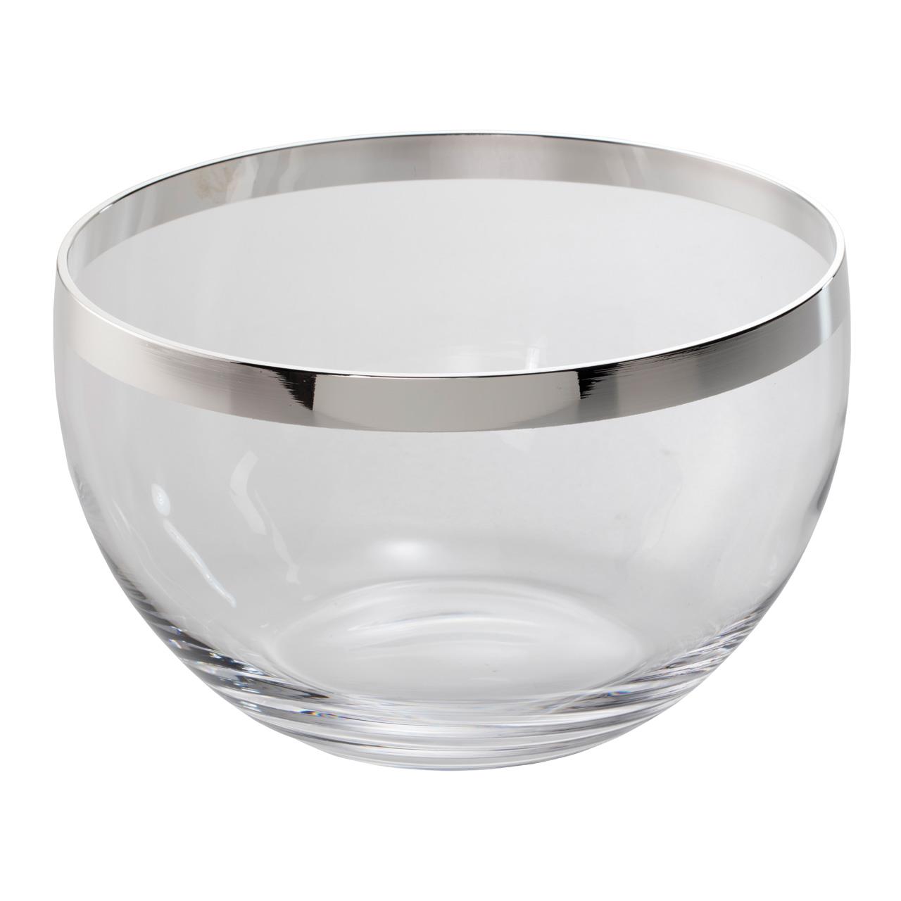 Bowl 23 cm crystal/ silver plated