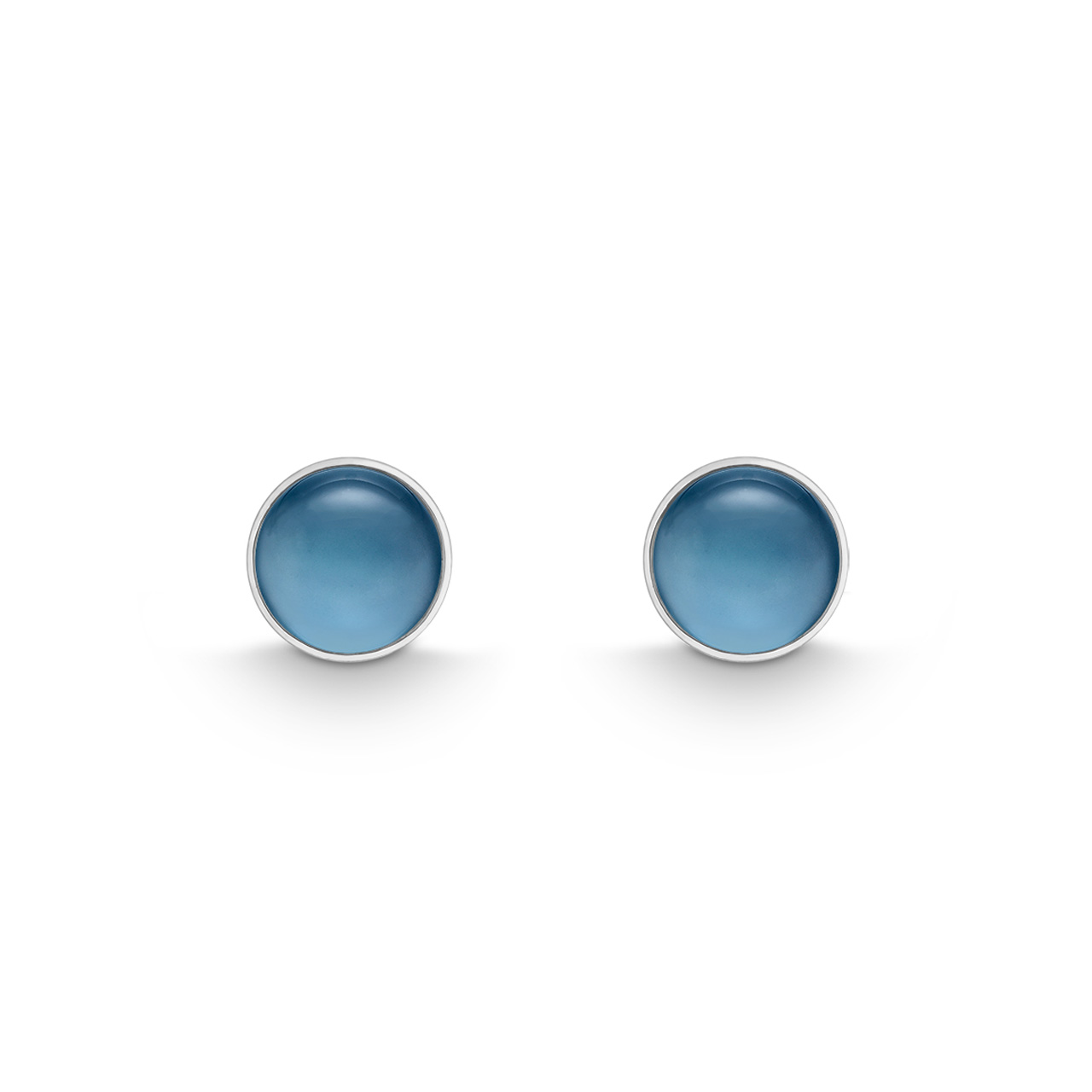 Stud Earrings sterling silver 925 blue topaz London blue