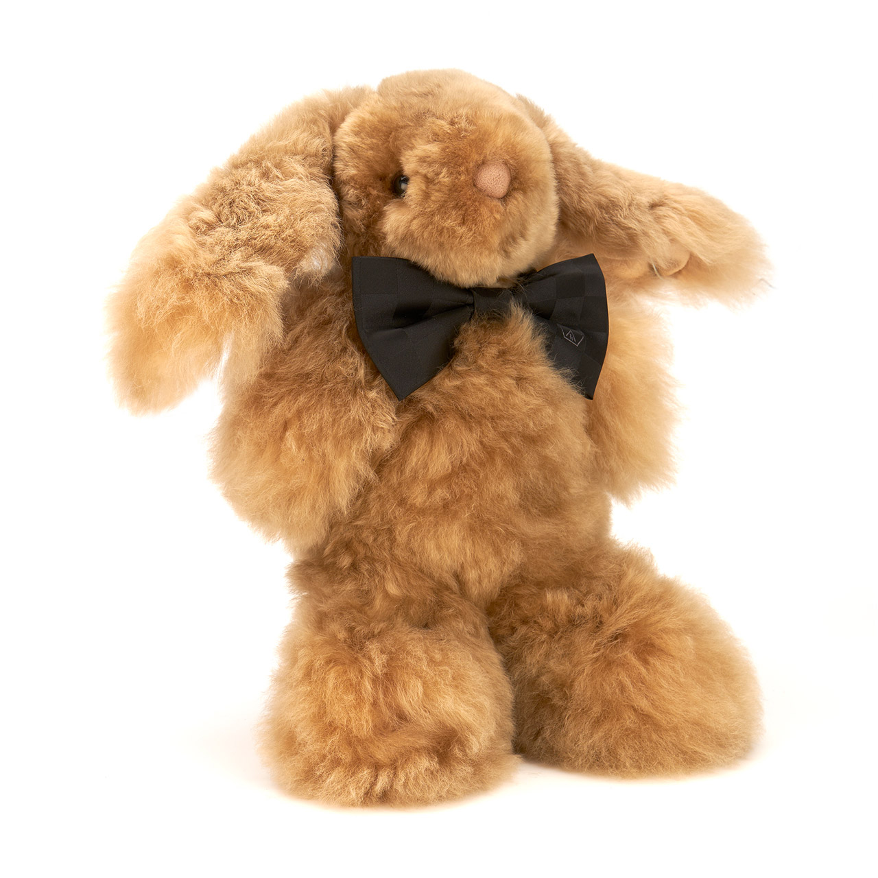 Soft toy rabbit alpaca fur medium taupe