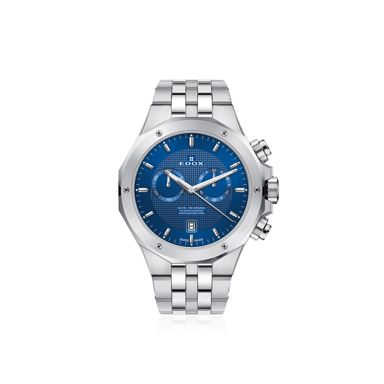 Armbanduhr Delfin Chronograph stahl/blau Quarz