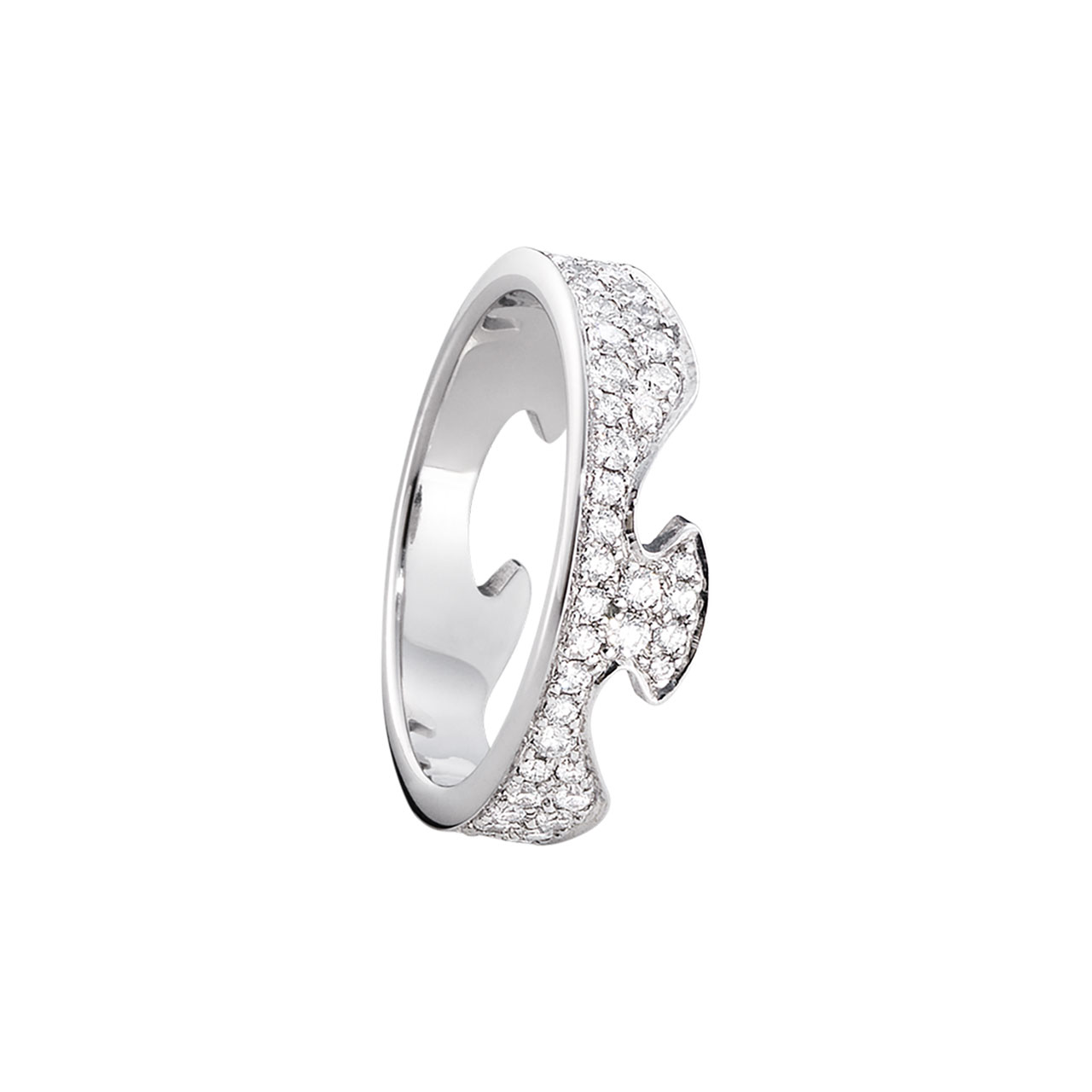 Ring End diamonds 0,79 ct white gold 750 W56