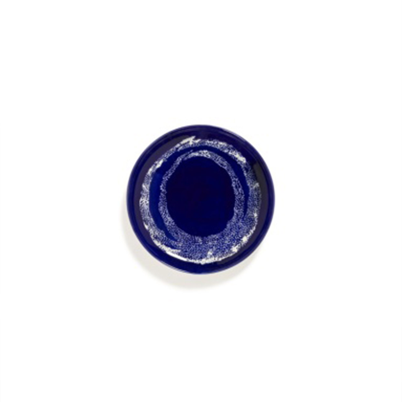 Plate S 19 cm lapis lazuli & Swirl - Dots white