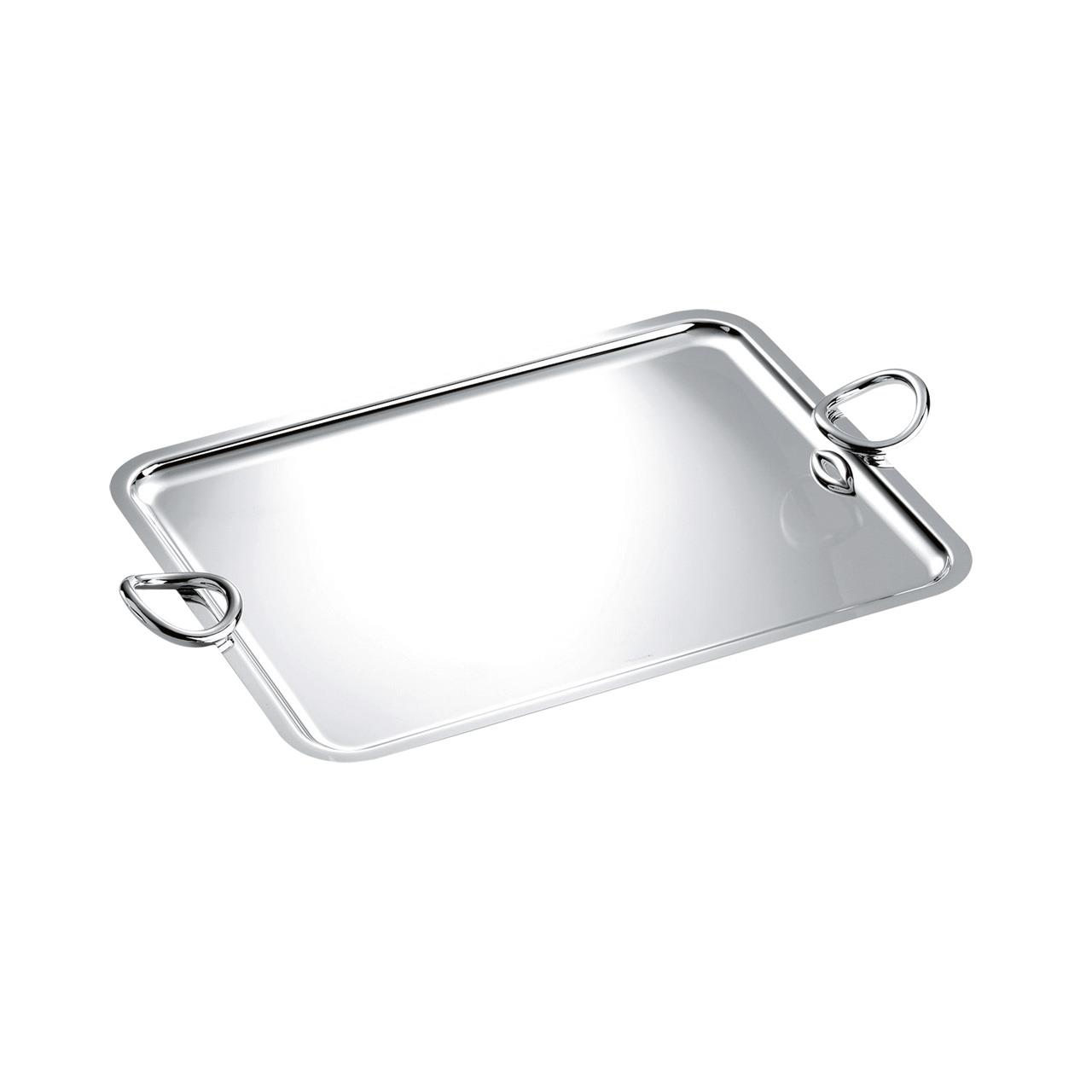 Tray w. handles rectangular 53x42 cm silver plated