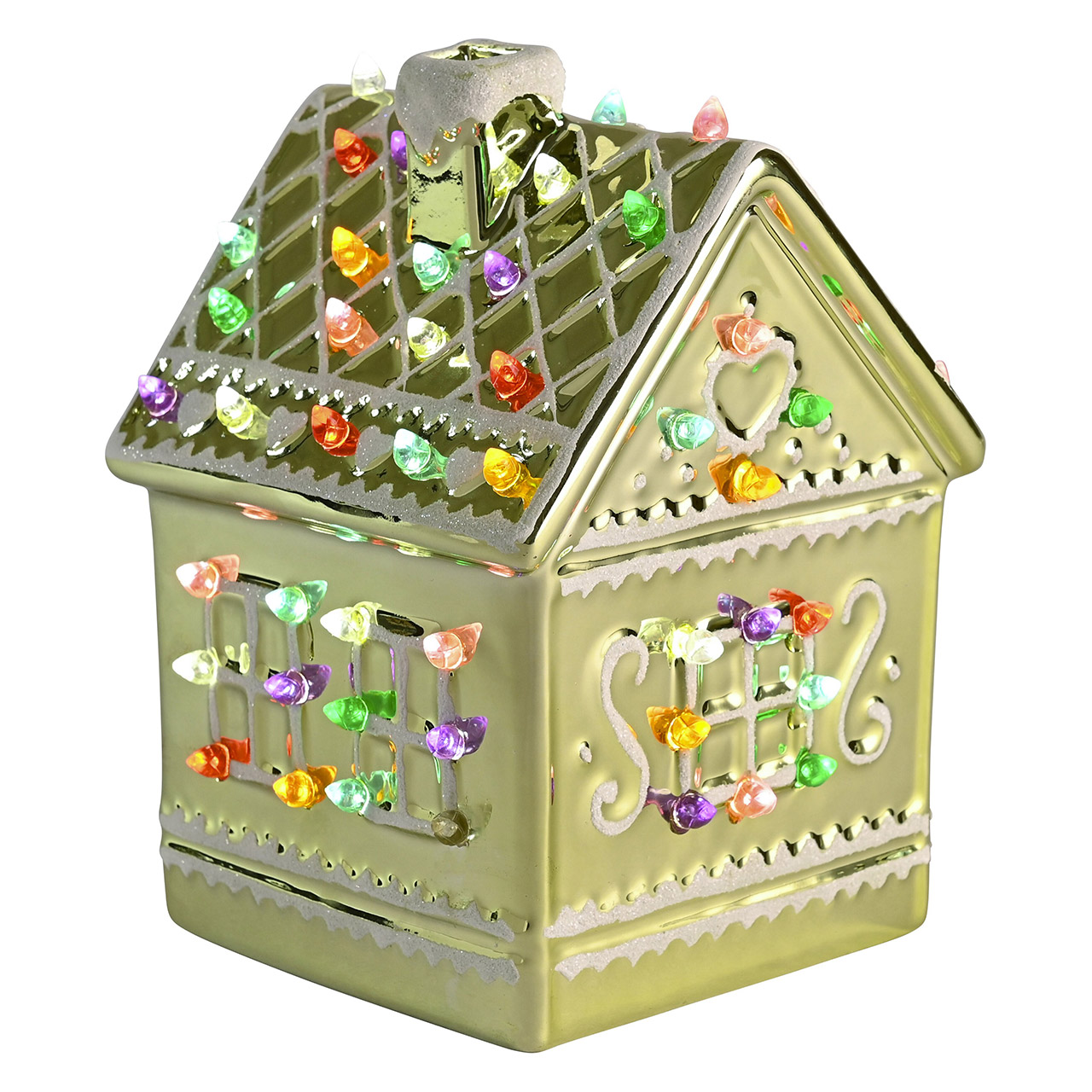 Gingerbread House with LED green