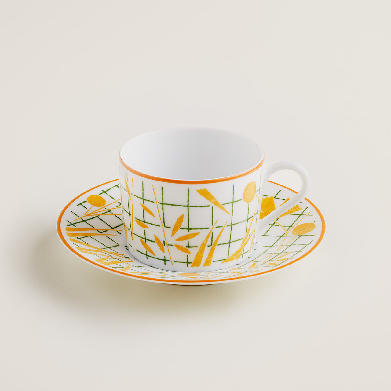 Coffee/Tea cup with saucer 0.16 l yellow