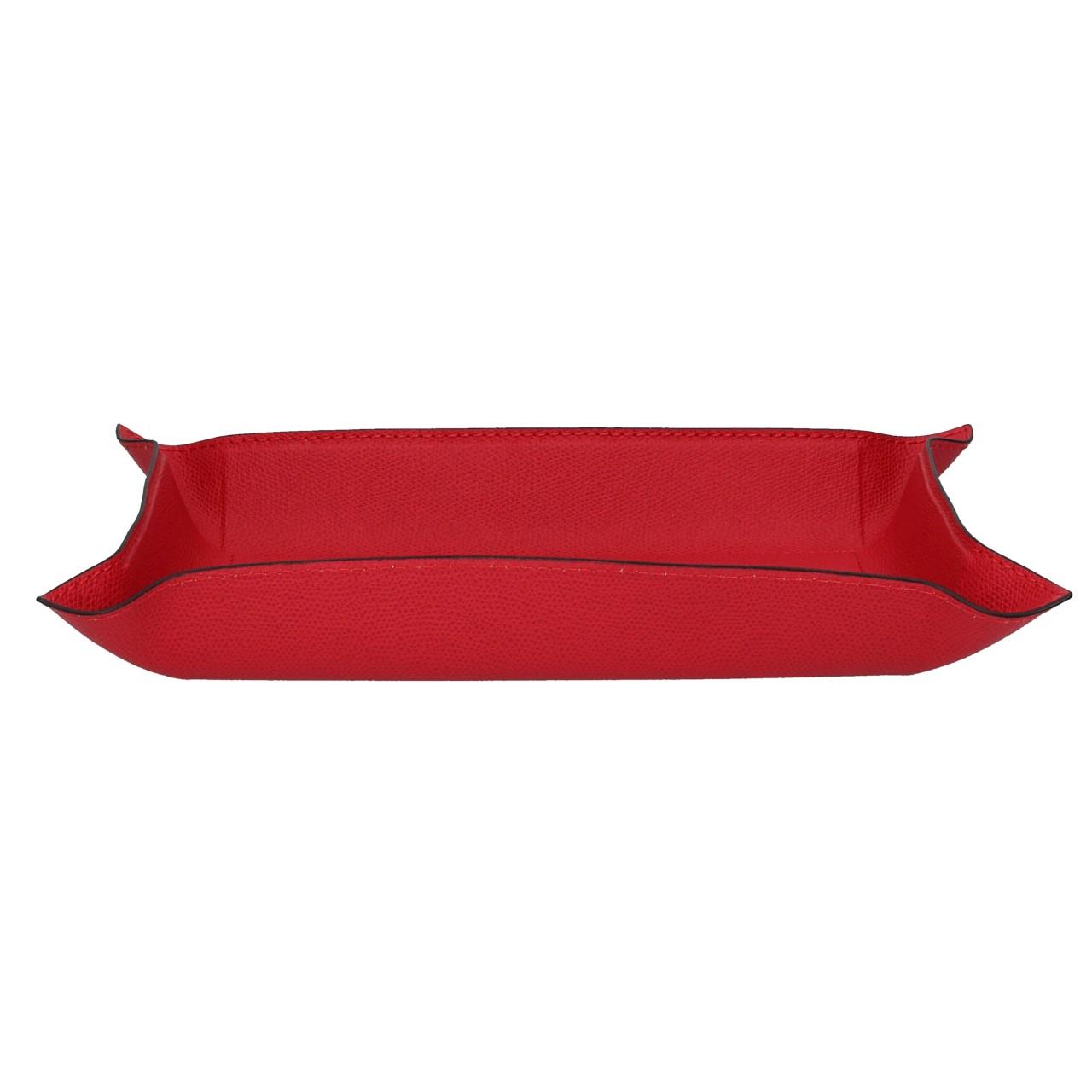 Rectangular Valet Tray large, Golf red, Stitching red