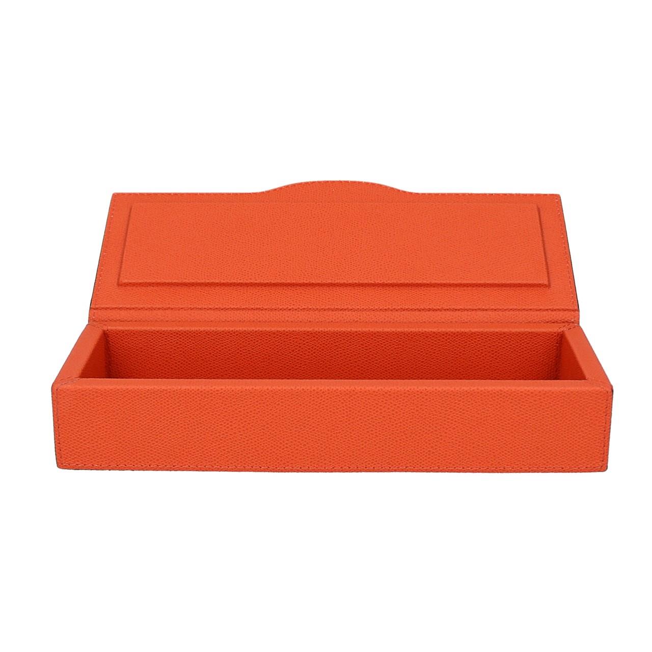 Long Rectangular Trinket Box medium, Golf mango, Stitching mango