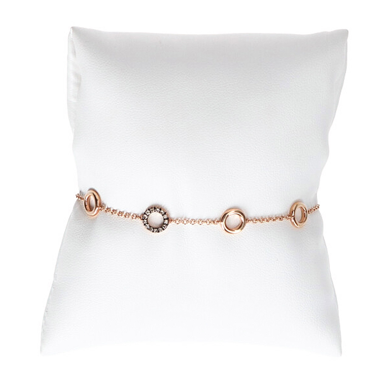 Armband Roségold 750/- weiße und braune Diamanten 0,17 ct