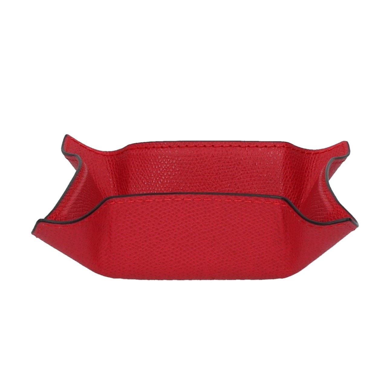 Square Valet Tray small, Golf red, Stitching red