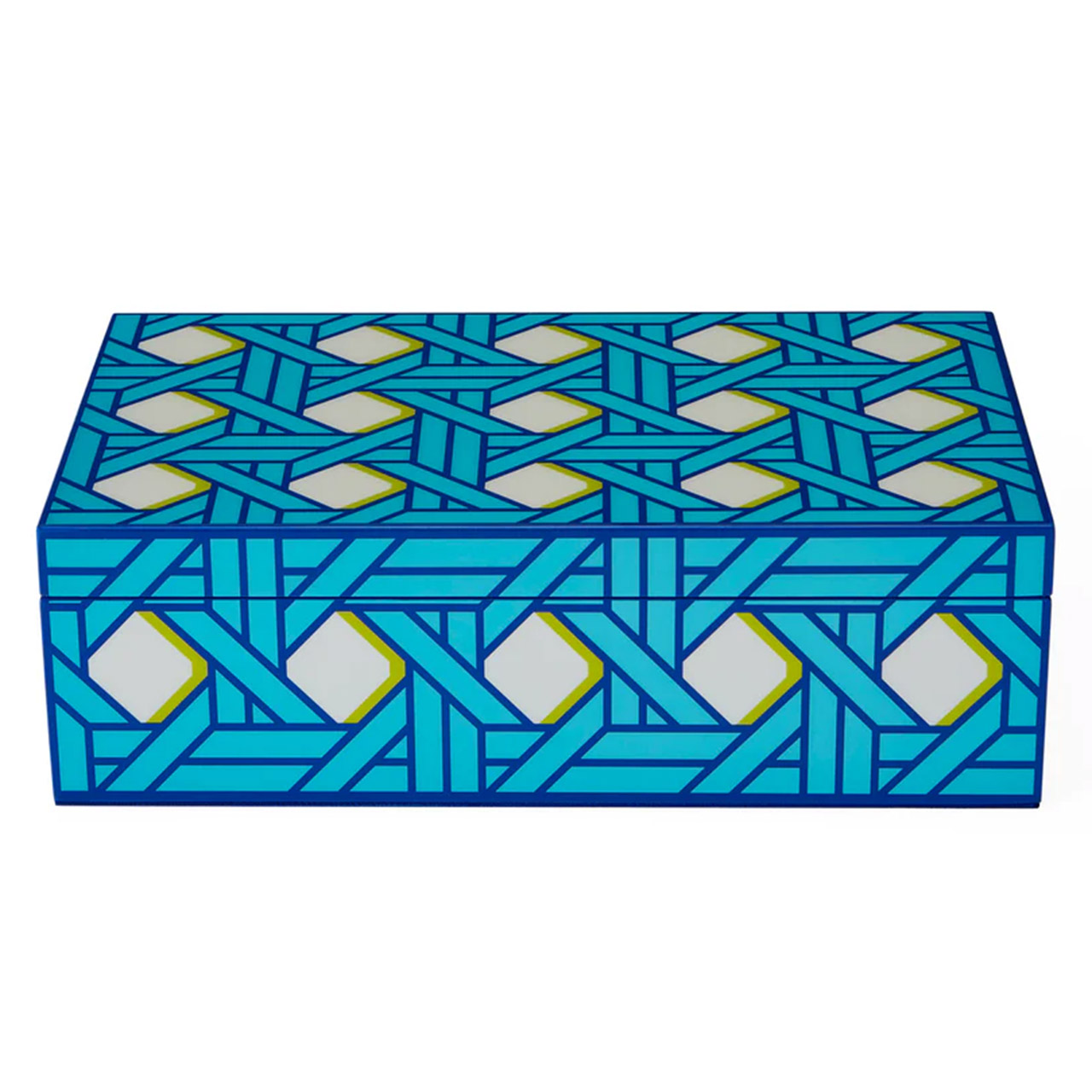 Jonathan Adler 'Basketweave' Dose Lacquer medium blau