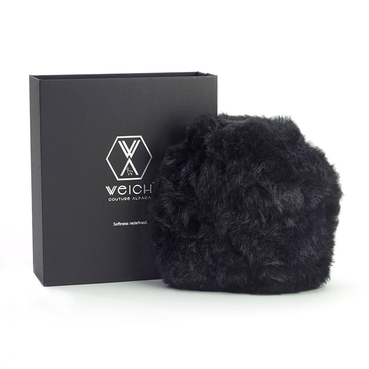 Hot Water Bottle Alpaca-Fur 0.6 l black