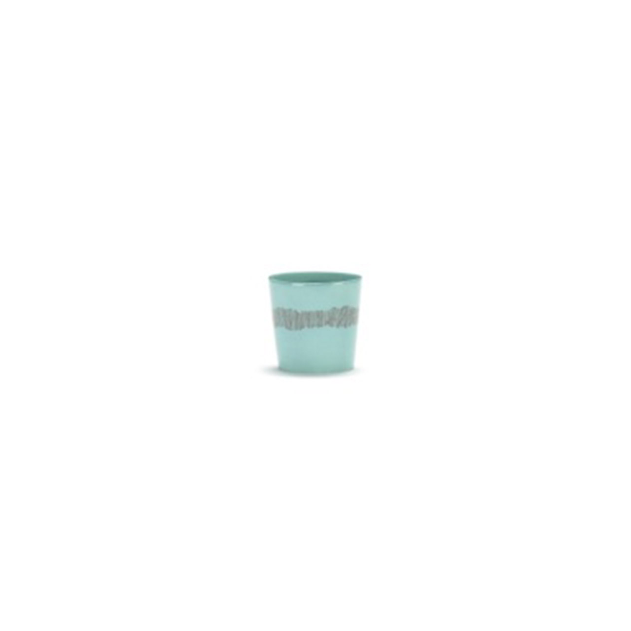 Coffee Cup 0.25 l azure & Swirl - Stripes red