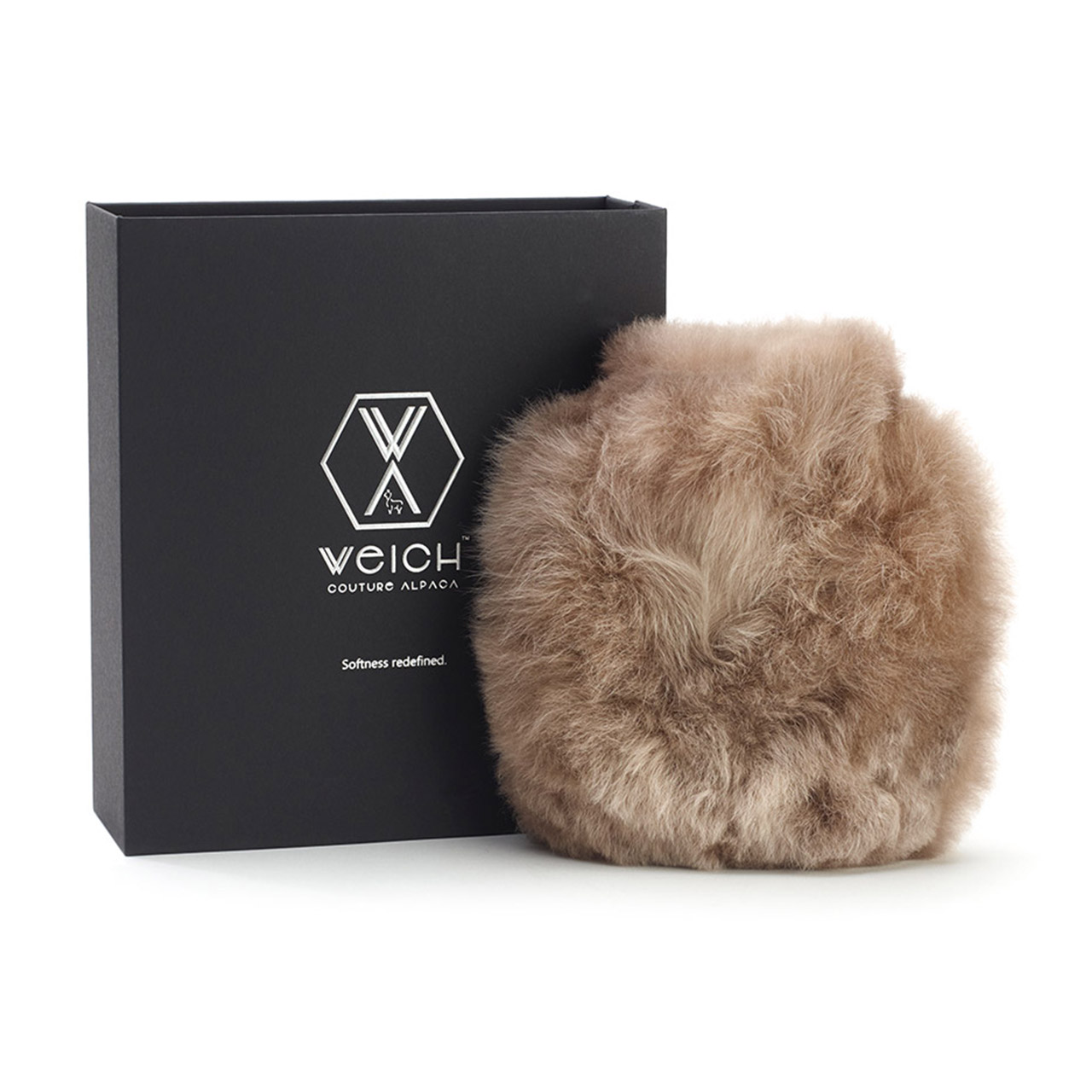 Hot Water Bottle Alpaca-Fur 0.6 l dark champagne