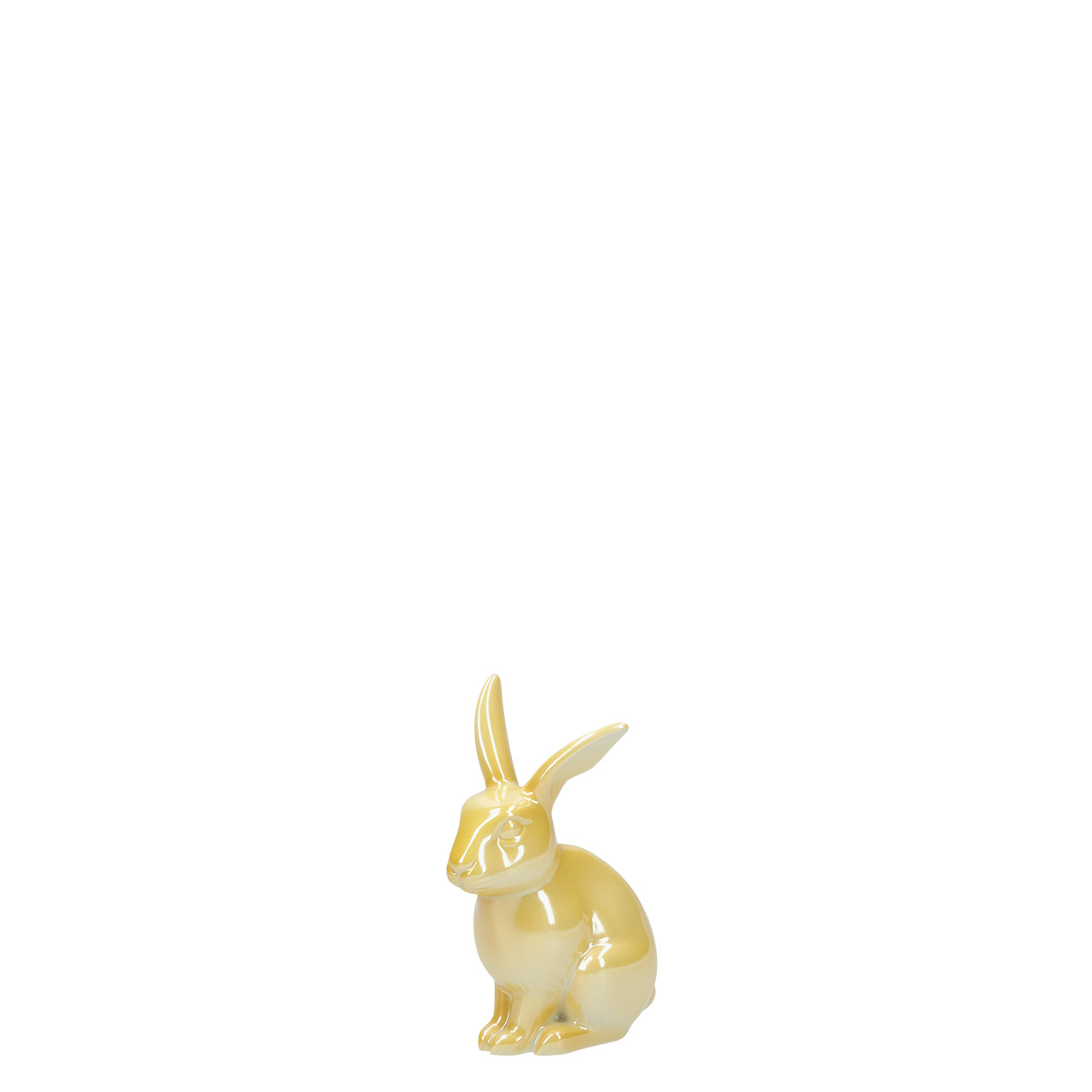 Hase hockend 12 cm gelb