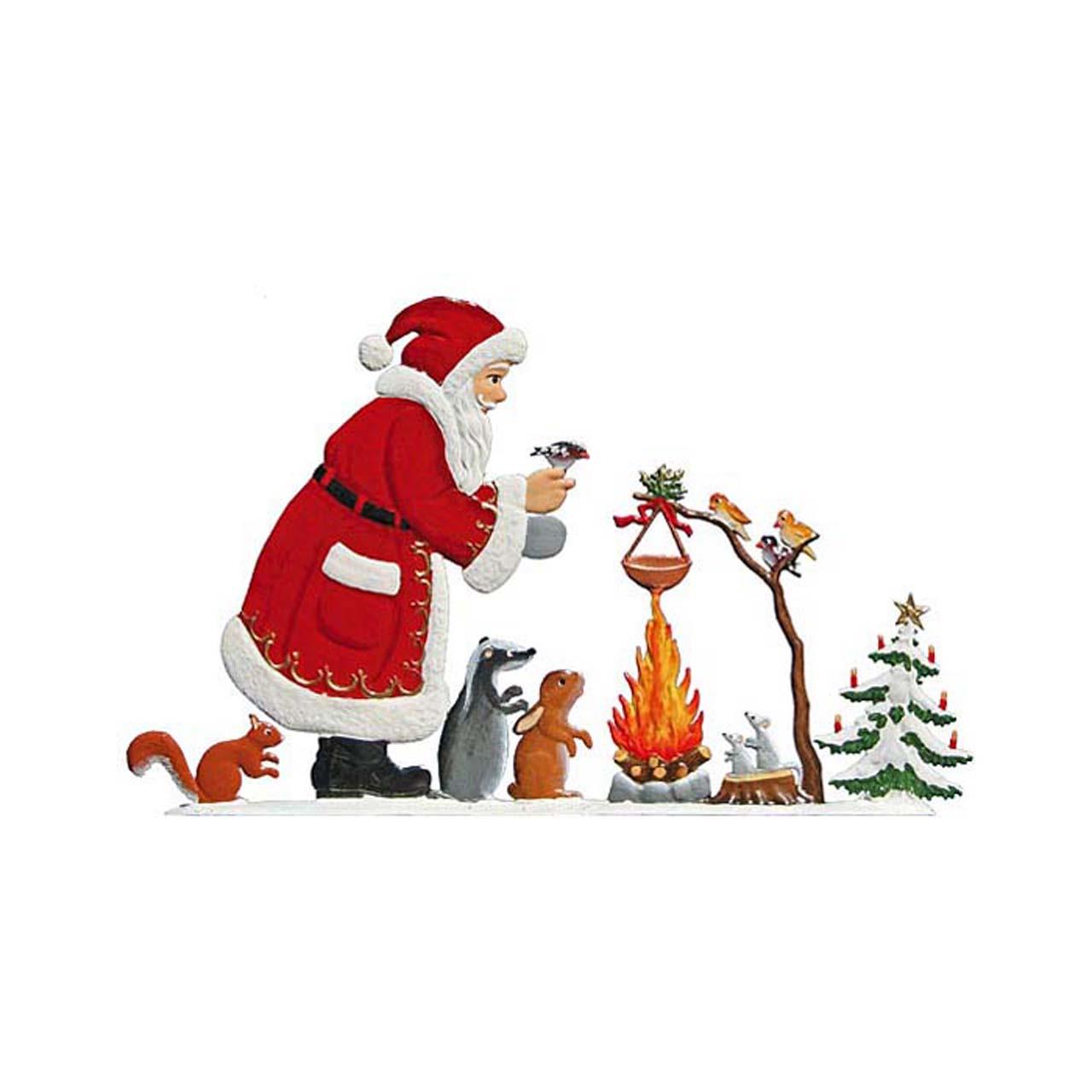 Santa at the bonfire 9x14 cm