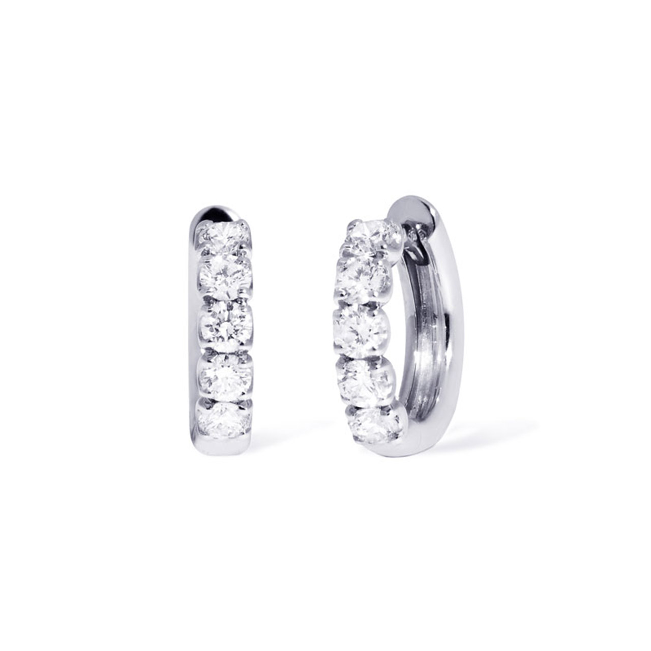 Hoop earrings white gold 750 diamonds 0.57 ct G VS