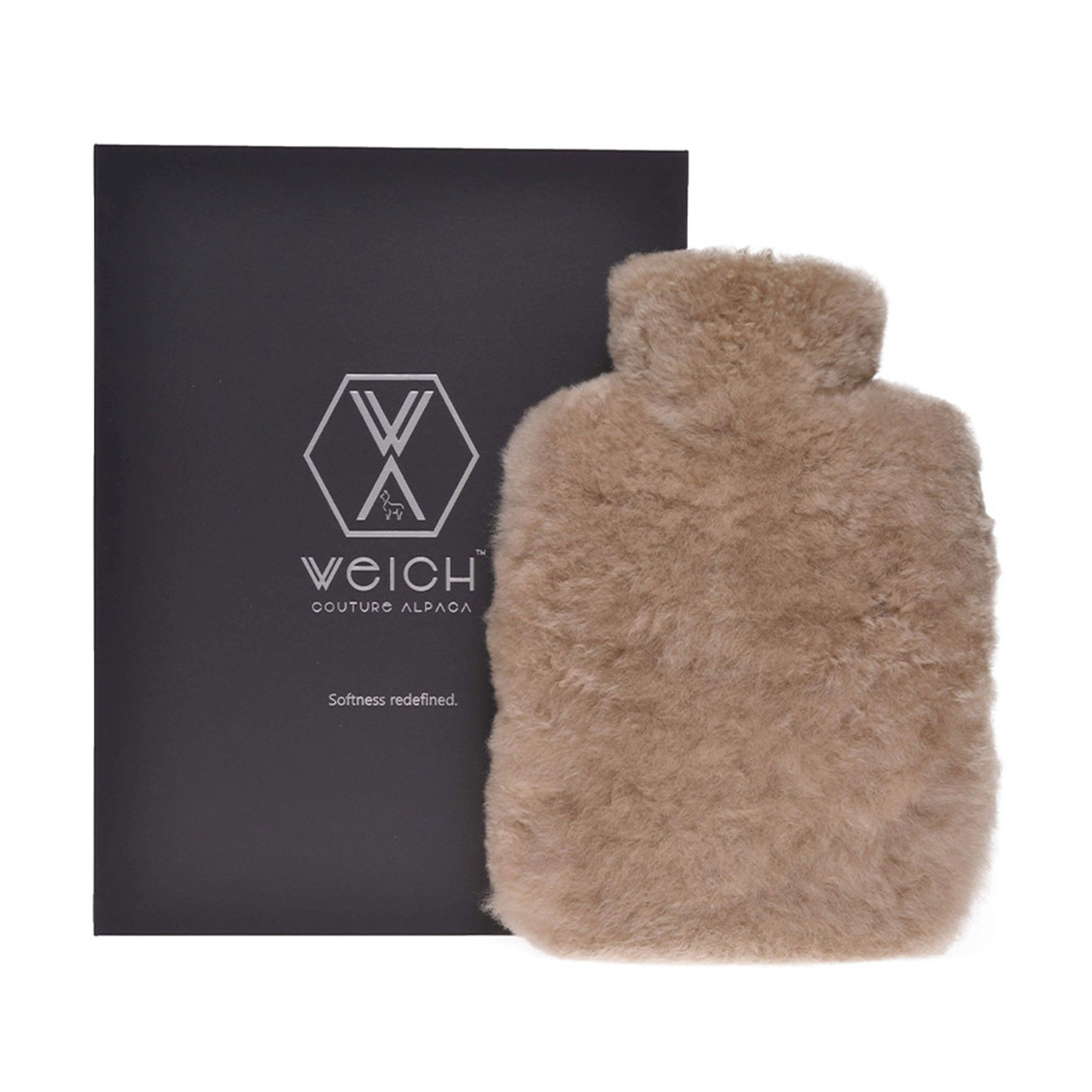 Hot Water Bottle Alpaca-Fur 0.6 l taupe