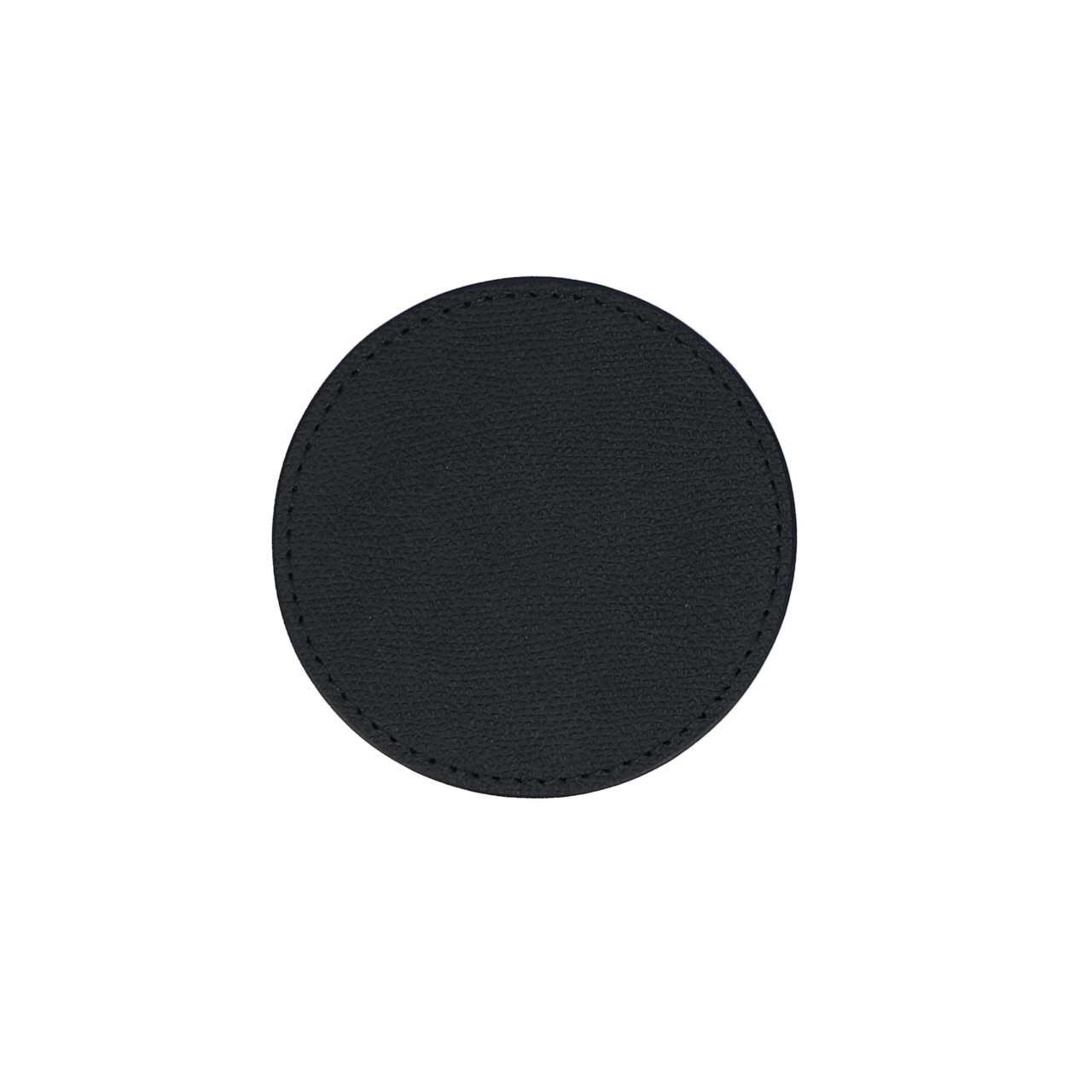 Coaster round, Golf black, Stitching black