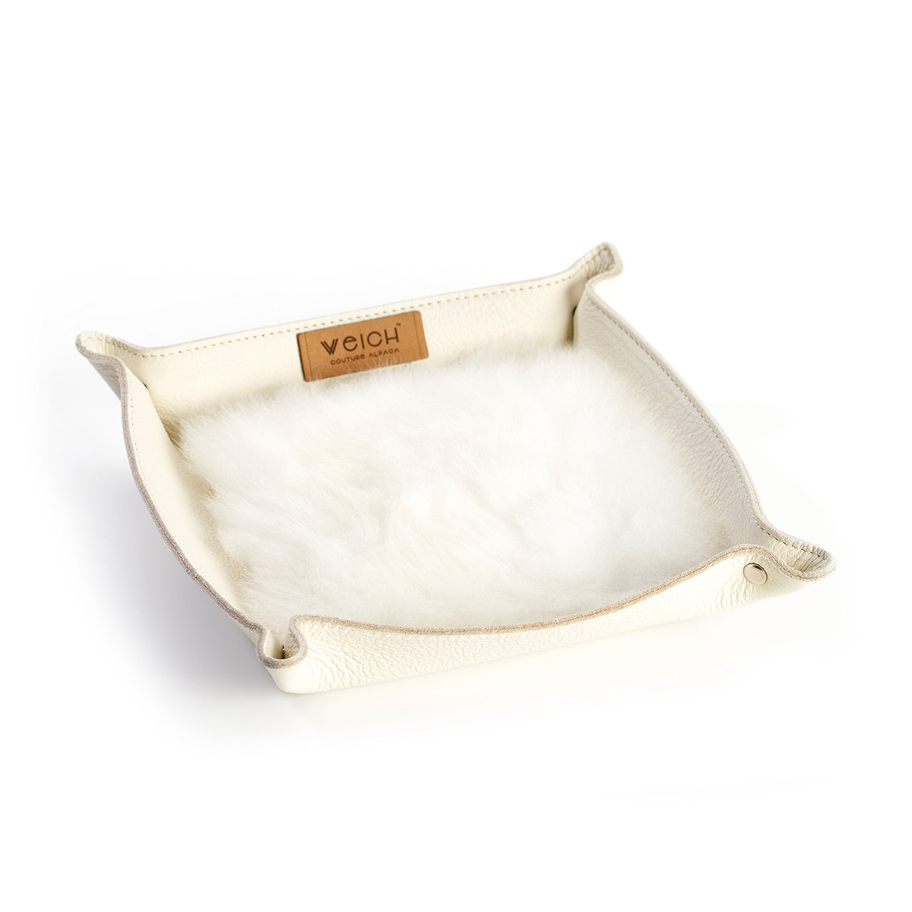 Tray alpaca fur pearl white