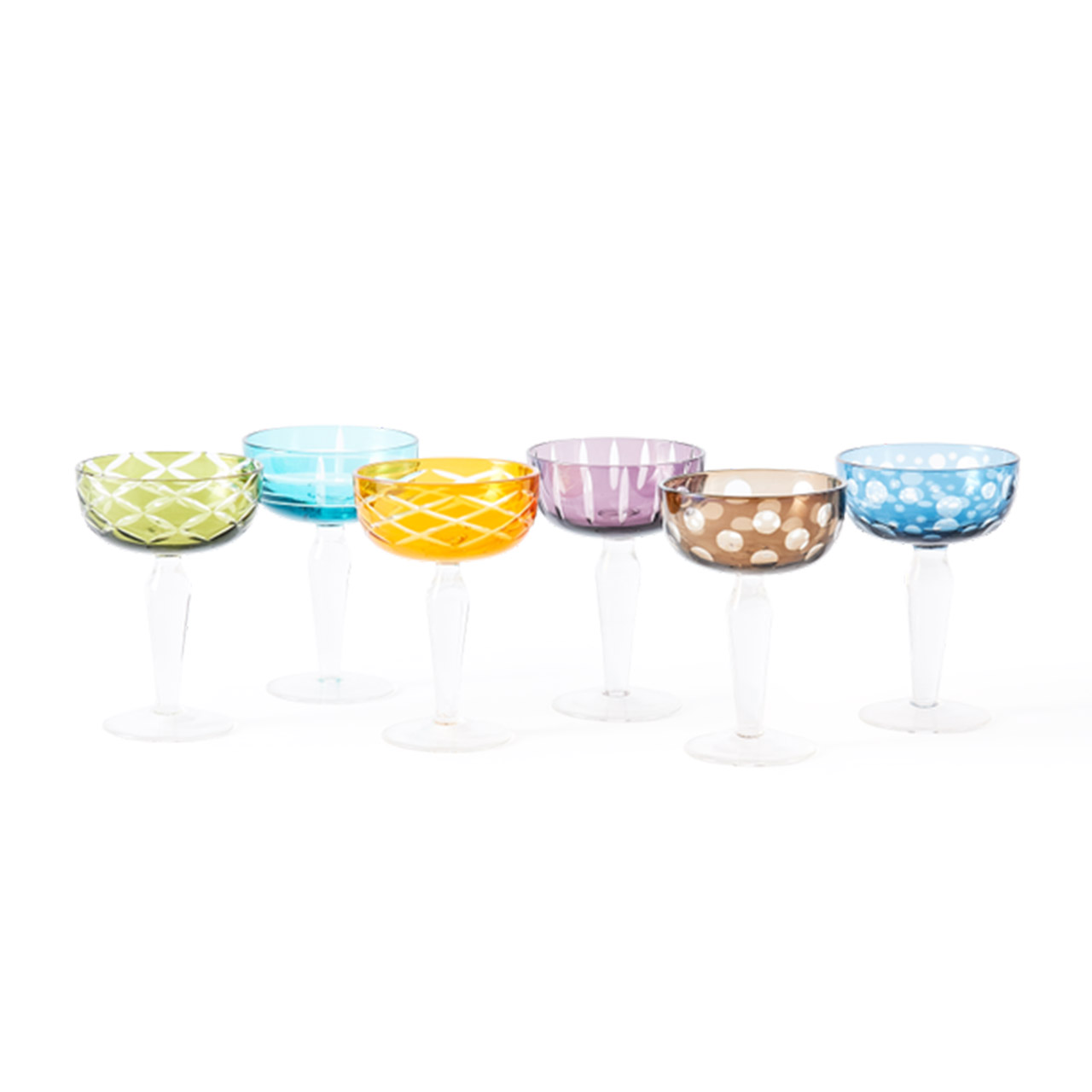 Coupe glass set 6 pcs. multicolored